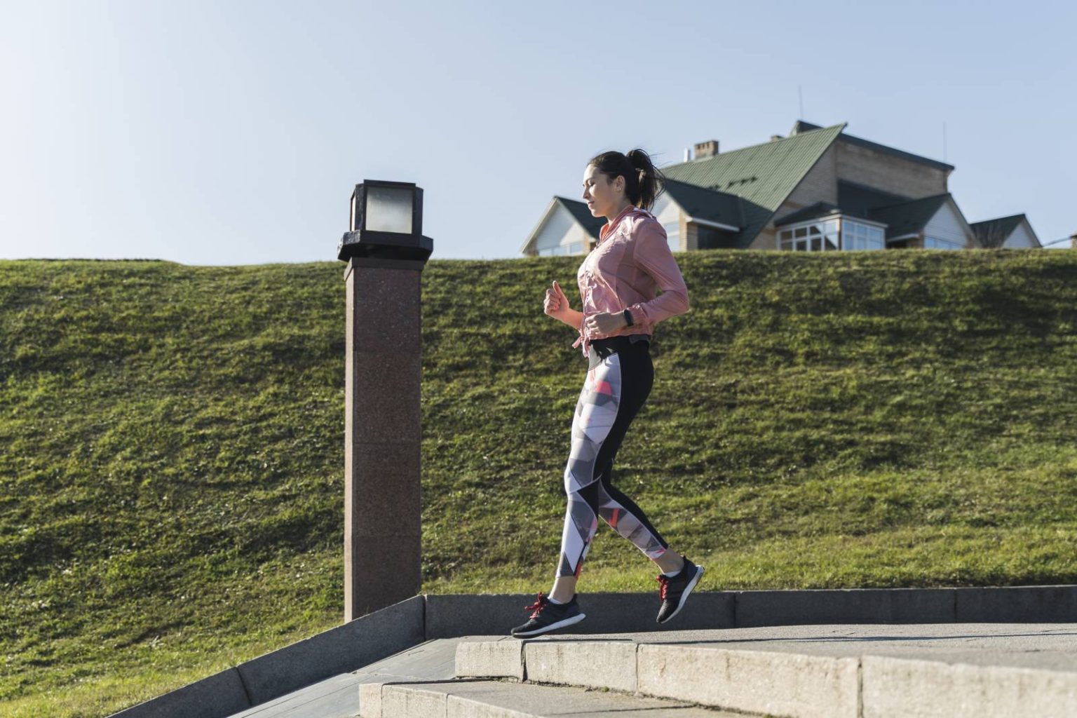 active young woman running outdoor